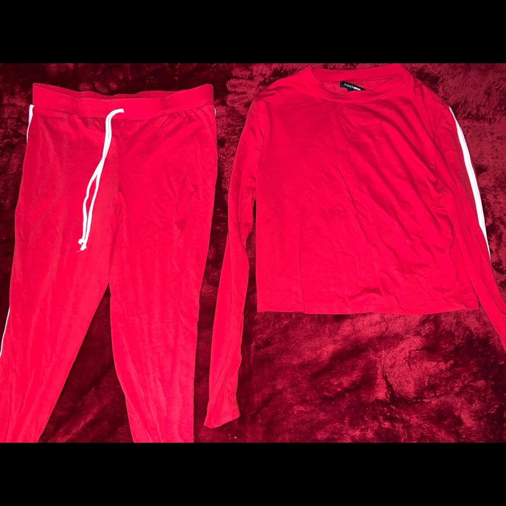 Fashion nova crop top work out suit